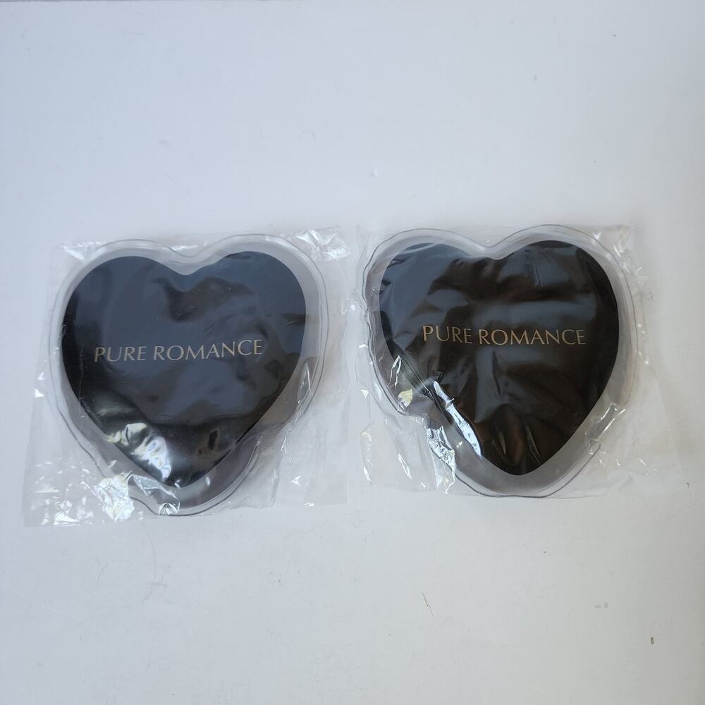Pure Romance Heart Massager Reusable Heat Pack New Black Set Of 2